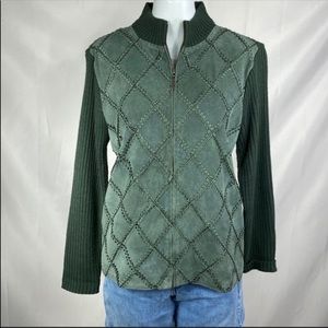 Robert Louis suede leather sweater jacket